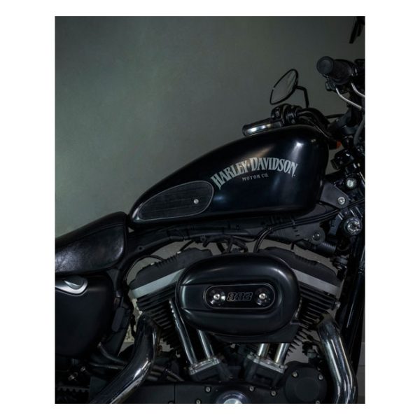 Trip Machine, Mini Classic leather tank pads. Black suede