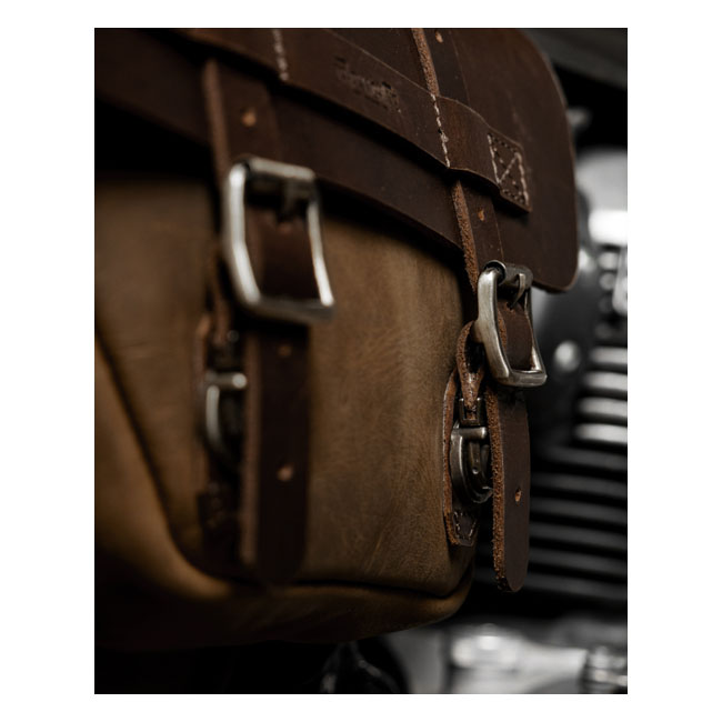 Trip Machine, Wingman side panel bag set. Tobacco brown