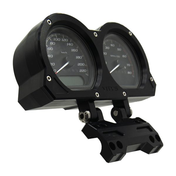 Vity's Design, adjustable dual gauge holder. Black