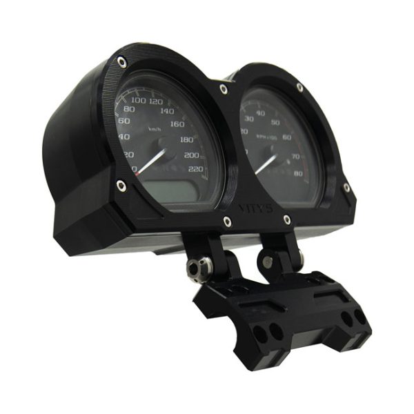 Vity's Design, adjustable dual gauge holder. Black