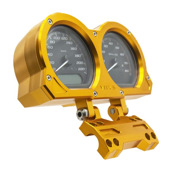 Vity's Design, adjustable dual gauge holder. Gold