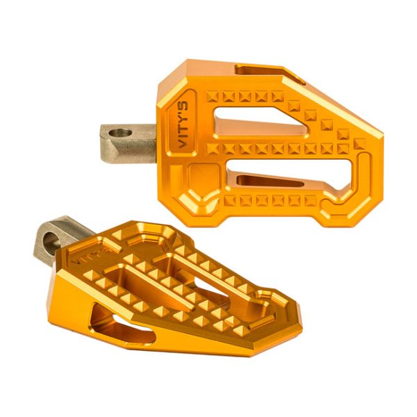 Vity's Design, BMX rider foot pegs. Gold