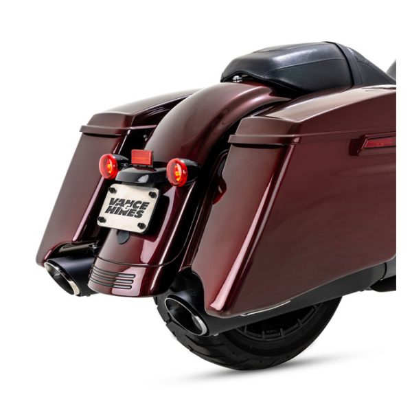 Vance & Hines, 4" Twin Slash Round slip-on mufflers. Black